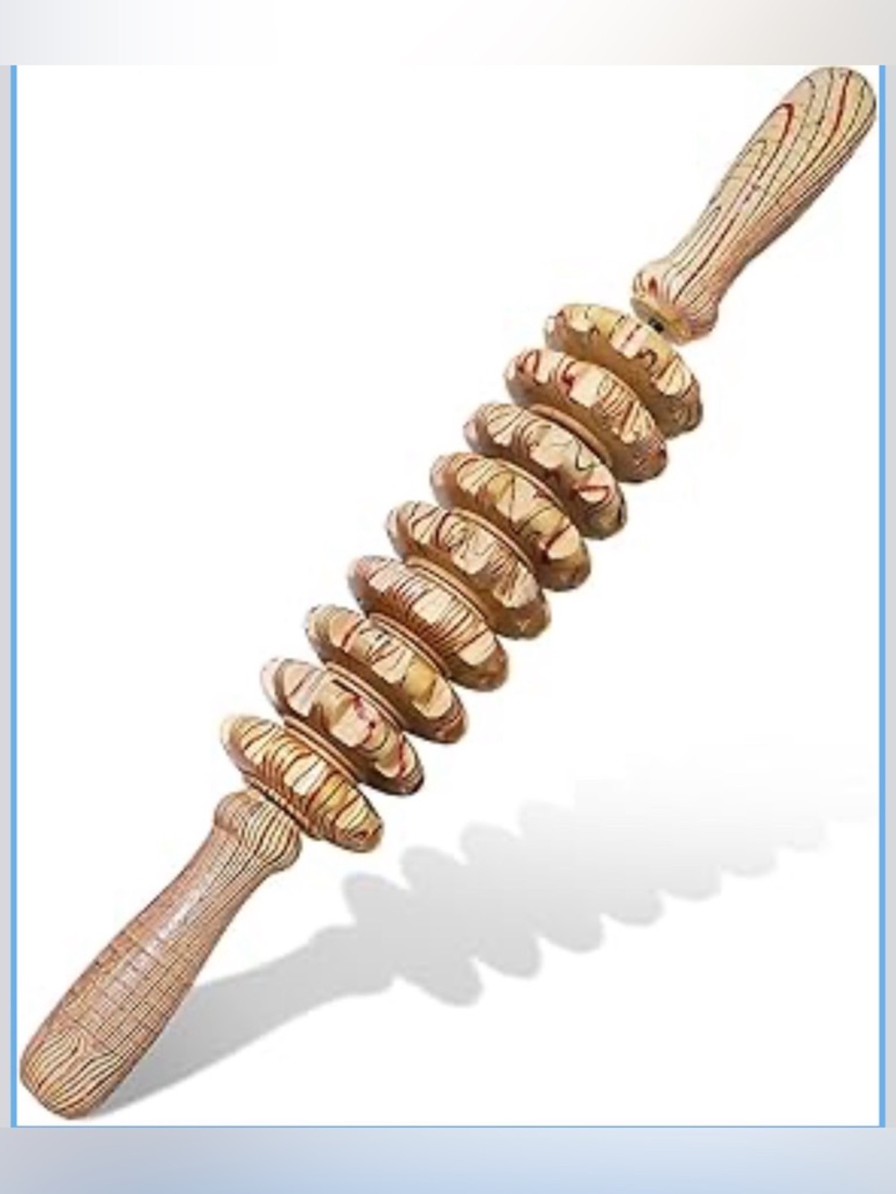 Wooden Muscle Roller Stick | Deep Tissue Massage Tool | Anti-Slip Handle |